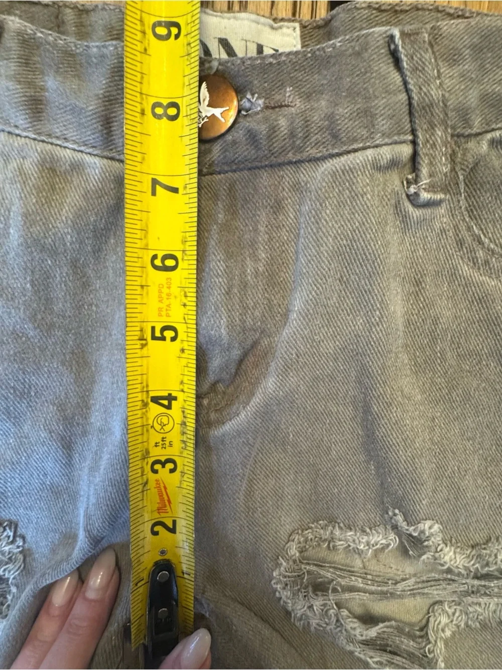 One Teaspoon Awesome Baggie‎  Shorts Waist 28 Denim Destroyed Long Jean Cut Offs